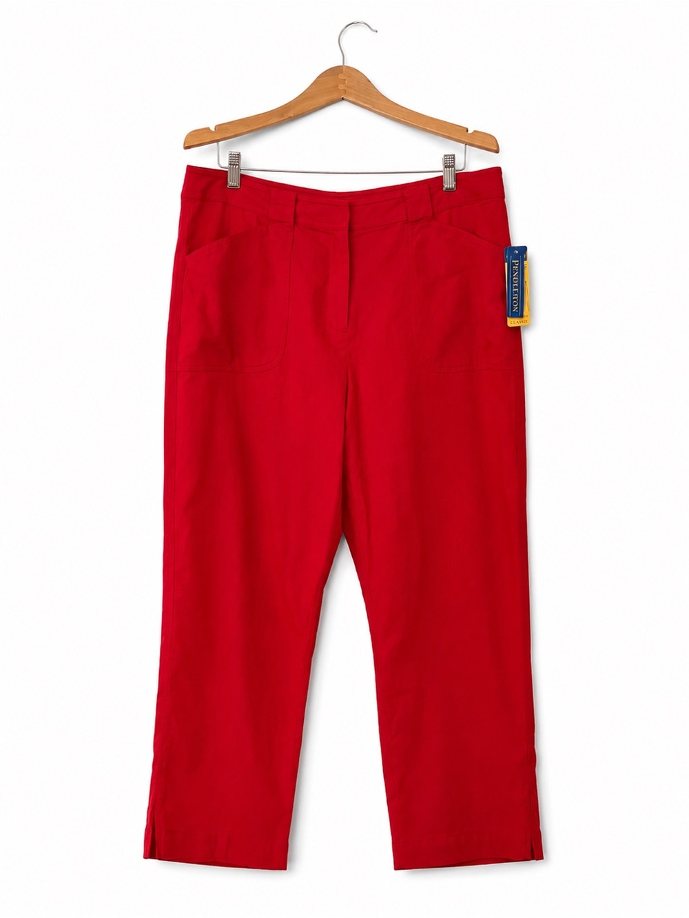 NWT Pendleton Size 14 Red Linen Blend Classic Updated Pants